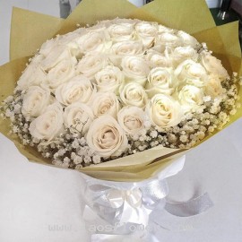 36 White Roses Bouquet